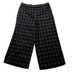 Ann Taylor Marina Tweed Crop High Rise Trousers Pants Women's 14 Black NWT